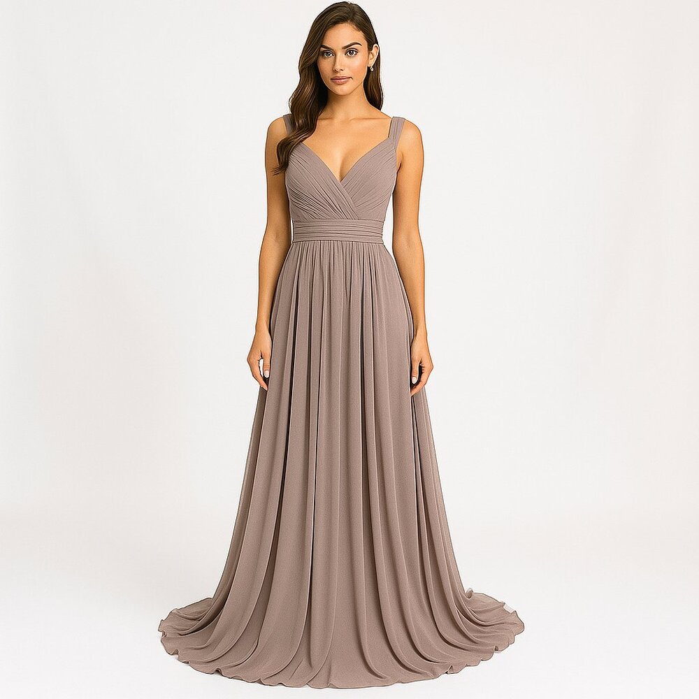 Simply Elegant Floor-Length Evening Gown in Zinc - Size 2